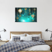 Antiek Skeleton Keys op groene achtergrond Canvas Afdruk (Insitu (Slaapkamer))