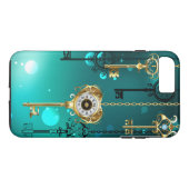 Antiek Skeleton Keys op groene achtergrond Case-Mate iPhone Case (Achterkant (Horizontaal))