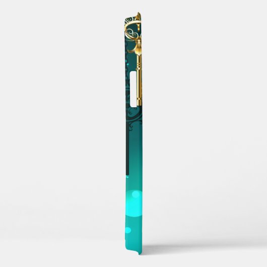 Antiek Skeleton Keys op groene achtergrond Case-Mate iPhone Case (Achterkant / Rechts)