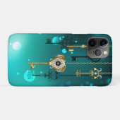 Antiek Skeleton Keys op groene achtergrond Case-Mate iPhone Case (Achterkant (horizontaal))