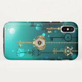 Antiek Skeleton Keys op groene achtergrond Case-Mate iPhone Case (Achterkant (horizontaal))