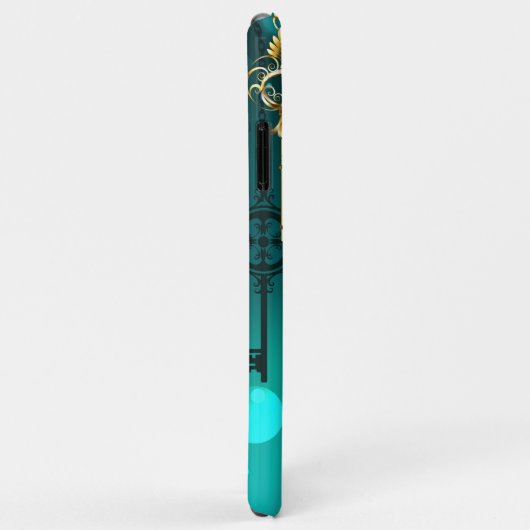 Antiek Skeleton Keys op groene achtergrond Case-Mate iPhone Case (Achterkant/rechts)