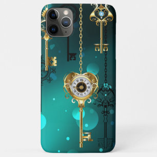 Antiek Skeleton Keys op groene achtergrond Case-Mate iPhone Case