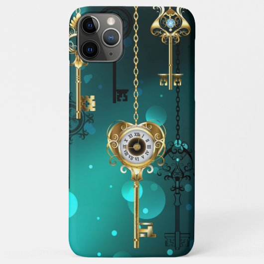 Antiek Skeleton Keys op groene achtergrond Case-Mate iPhone Case (Achterkant)