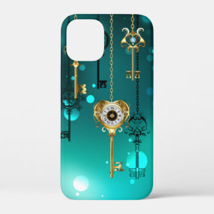 Antiek Skeleton Keys op groene achtergrond Case-Mate iPhone Case