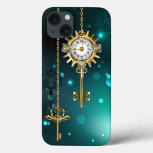 Antiek Skeleton Keys op groene achtergrond Case-Mate iPhone Case