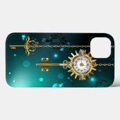 Antiek Skeleton Keys op groene achtergrond Case-Mate iPhone Case (Achterkant (horizontaal))