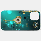 Antiek Skeleton Keys op groene achtergrond Case-Mate iPhone Case (Achterkant (horizontaal))