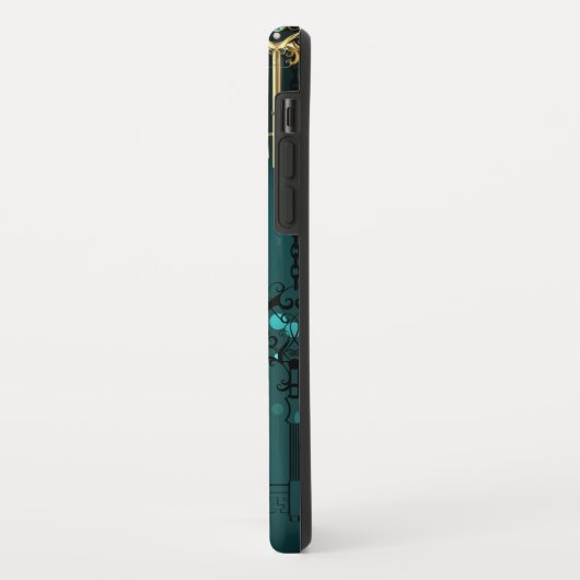 Antiek Skeleton Keys op groene achtergrond Case-Mate iPhone Case (Achterkant/links)