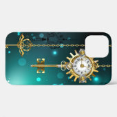 Antiek Skeleton Keys op groene achtergrond Case-Mate iPhone Case (Achterkant (horizontaal))