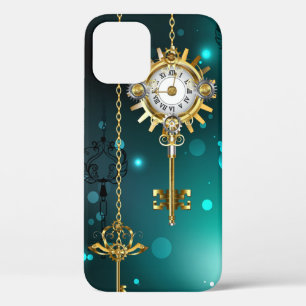 Antiek Skeleton Keys op groene achtergrond Case-Mate iPhone Case