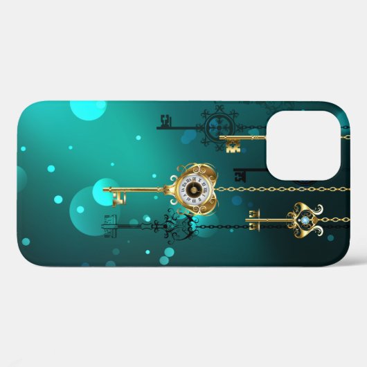 Antiek Skeleton Keys op groene achtergrond Case-Mate iPhone Case (Achterkant (horizontaal))