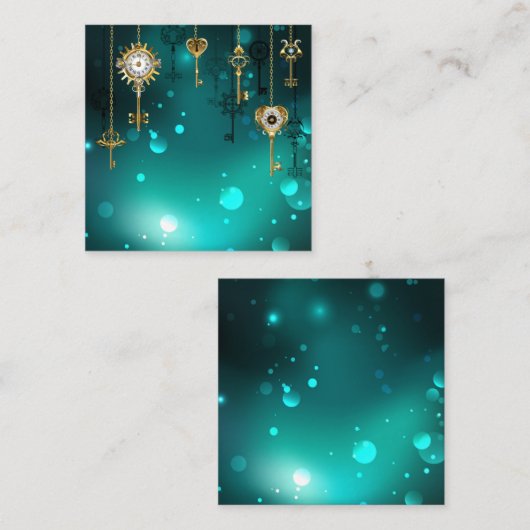 Antiek Skeleton Keys op groene achtergrond Contactkaartje (Voorkant / Achterkant)