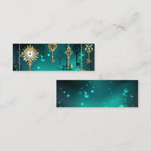 Antiek Skeleton Keys op groene achtergrond Contactkaartje (Voorkant / Achterkant)