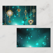 Antiek Skeleton Keys op groene achtergrond Contactkaartje (Voorkant / Achterkant)