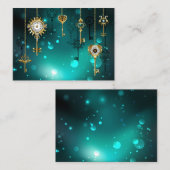 Antiek Skeleton Keys op groene achtergrond Contactkaartje (Voorkant / Achterkant)