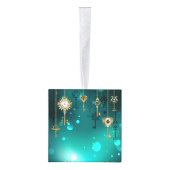 Antiek Skeleton Keys op groene achtergrond Decoratie (Rechts)