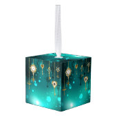 Antiek Skeleton Keys op groene achtergrond Decoratie (Achter hoekig)