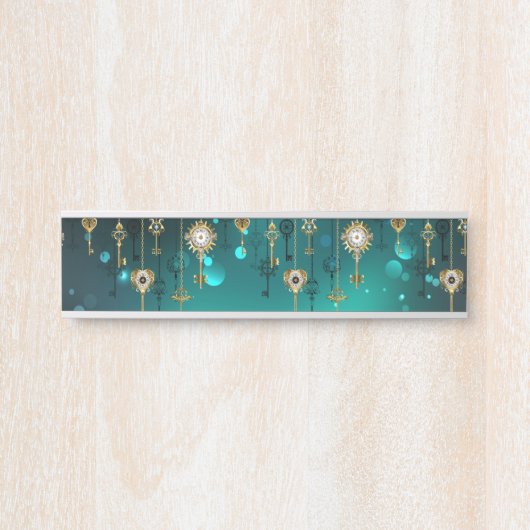 Antiek Skeleton Keys op groene achtergrond Deurbordje (Voorkant)