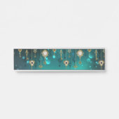 Antiek Skeleton Keys op groene achtergrond Deurbordje (Voorkant)