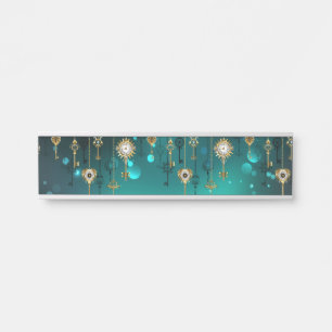 Antiek Skeleton Keys op groene achtergrond Deurbordje