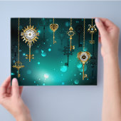 Antiek Skeleton Keys op groene achtergrond Flyer (Hand)