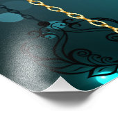 Antiek Skeleton Keys op groene achtergrond Foto Afdruk (Hoek)