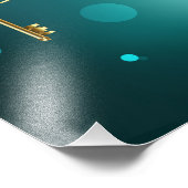 Antiek Skeleton Keys op groene achtergrond Foto Afdruk (Hoek)