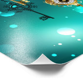 Antiek Skeleton Keys op groene achtergrond Foto Afdruk (Hoek)