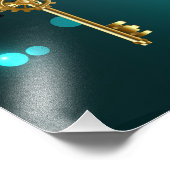 Antiek Skeleton Keys op groene achtergrond Foto Afdruk (Hoek)