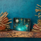 Antiek Skeleton Keys op groene achtergrond Fotoplaat (Zijkant)