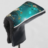 Antiek Skeleton Keys op groene achtergrond Golfheadcover (3/4 voorkant)