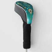 Antiek Skeleton Keys op groene achtergrond Golfheadcover (Schuin)