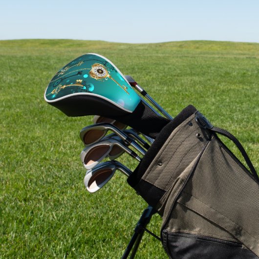 Antiek Skeleton Keys op groene achtergrond Golfheadcover (Insitu)