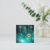 Antiek Skeleton Keys op groene achtergrond Informatiekaartje (Staand voorkant)