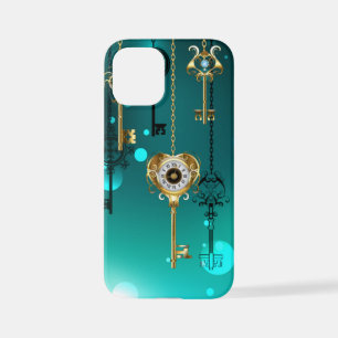 Antiek Skeleton Keys op groene achtergrond iPhone 12 Mini Hoesje