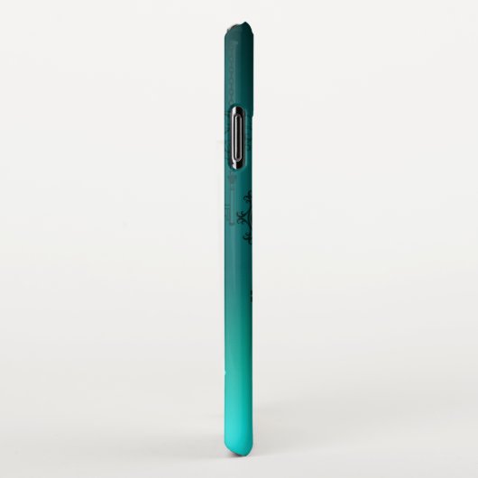 Antiek Skeleton Keys op groene achtergrond iPhone Hoesje (Rechterkant)