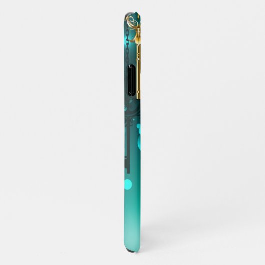 Antiek Skeleton Keys op groene achtergrond iPhone Hoesje (Rechterkant)