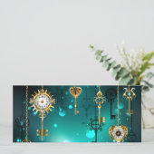 Antiek Skeleton Keys op groene achtergrond Kaart (Staand voorkant)