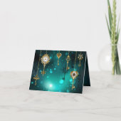 Antiek Skeleton Keys op groene achtergrond Kaart (Voorkant)