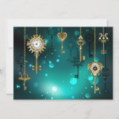 Antiek Skeleton Keys op groene achtergrond Kaart (Voorkant)