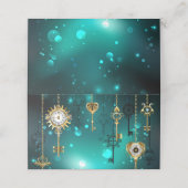 Antiek Skeleton Keys op groene achtergrond Klantenkaartje (Buitenkant ongevouwen)