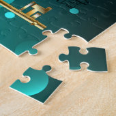 Antiek Skeleton Keys op groene achtergrond Legpuzzel (Zijkant)