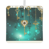 Antiek Skeleton Keys op groene achtergrond Luchtverfrisser (Achterkant)