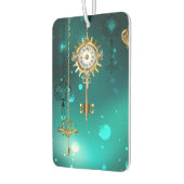 Antiek Skeleton Keys op groene achtergrond Luchtverfrisser (Links)