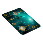 Antiek Skeleton Keys op groene achtergrond Magneet (Rechterzijde)