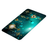 Antiek Skeleton Keys op groene achtergrond Magneet (Linkerzijde)
