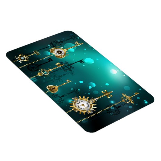 Antiek Skeleton Keys op groene achtergrond Magneet (Rechterzijde)