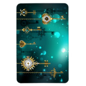 Antiek Skeleton Keys op groene achtergrond Magneet (Verticaal)