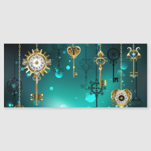 Antiek Skeleton Keys op groene achtergrond Magnetische Uitnodiging